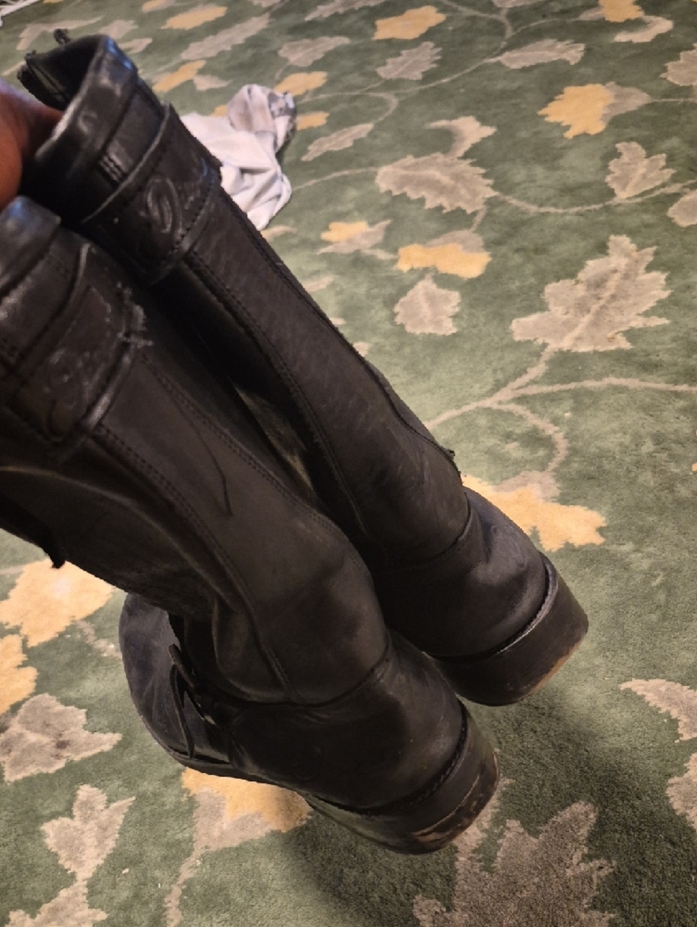 Diesel Black Leather Pull-On Engineer Boots - Picture 3 of 12
